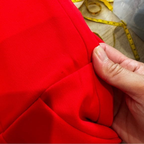 Amanda Uprichard Red Cherri deep V-neck Sweetheart Jumpsuit - Picture 16 of 16